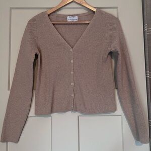 Old Navy Women's Ribbed V-neck Sweater Tan